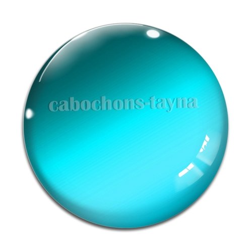Cabochon bleu, cabochon résine - ou verre rond différente taille