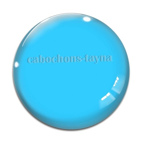 Cabochon bleu, cabochon résine - ou verre rond différente taille