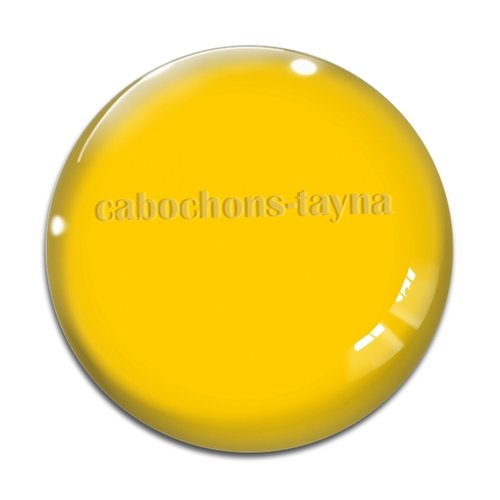 Cabochon jaune, cabochon résine - ou verre rond différente taille