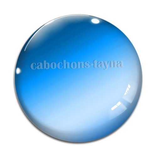 Cabochon bleu, cabochon résine - ou verre rond différente taille