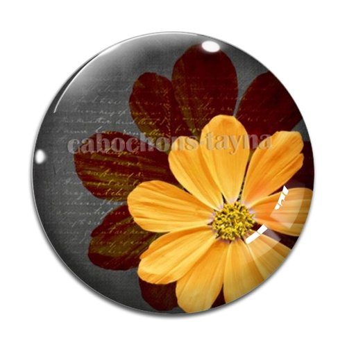 Cabochon fleur , résine ou verre différente taille
