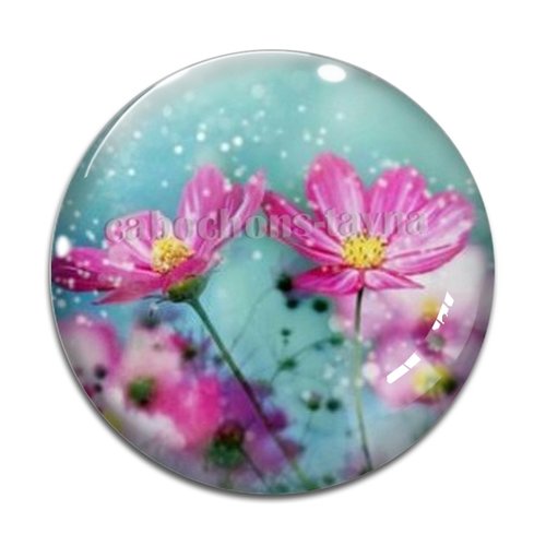 Cabochon fleur, résine ou verre différente taille