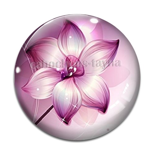 Cabochon fleur exotique, résine ou verre différente taille