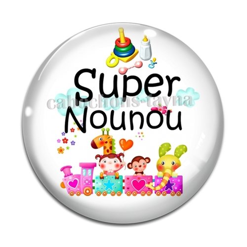 Cabochon super nounou, cabochon résine ou verre rond différente taille