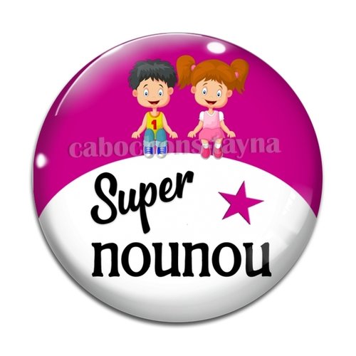 Cabochon super nounou, cabochon résine ou verre rond différente taille