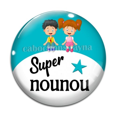Cabochon super nounou, cabochon résine ou verre rond différente taille