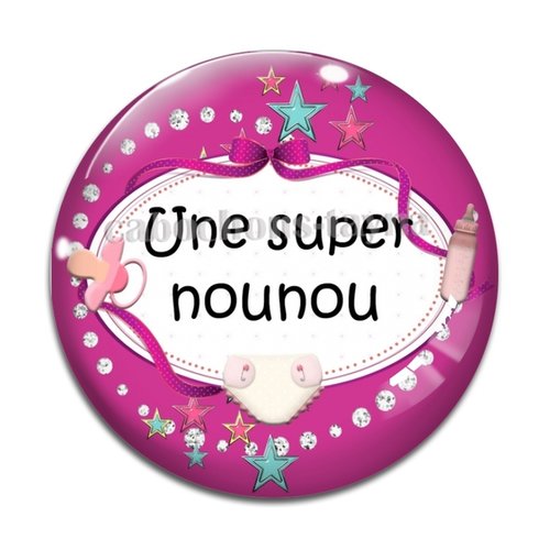 Cabochon super nounou, cabochon résine ou verre rond différente taille