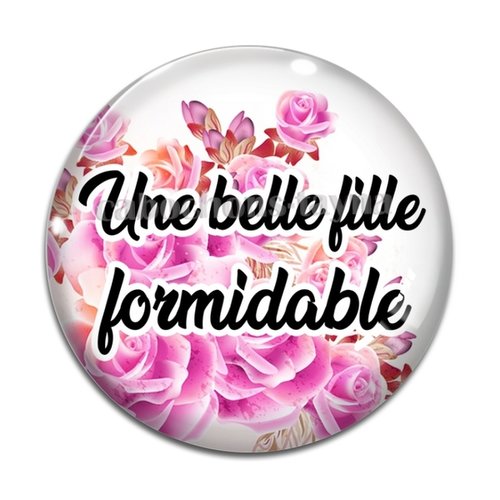 Cabochon belle fille formidable, cabochon résine, verre rond différente taille