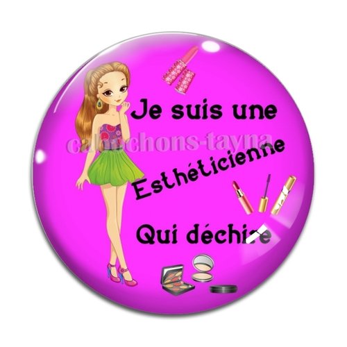 Cabochon esthéticienne qui déchire, cabochon résine, verre rond différente taille