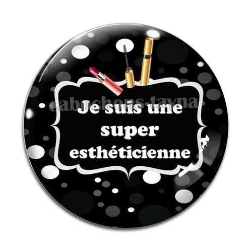 Cabochon super esthéticienne, cabochon résine, verre rond différente taille