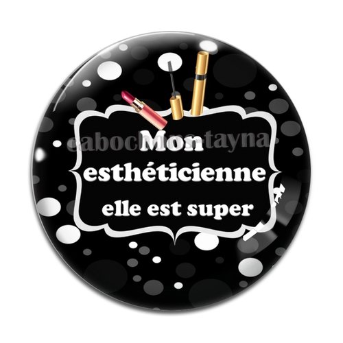 Cabochon super esthéticienne, cabochon résine, verre rond différente taille
