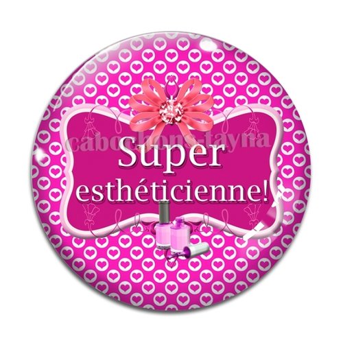 Cabochon super esthéticienne, cabochon résine, verre rond différente taille
