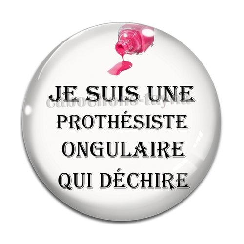 Cabochon je suis une prothésiste ongulaire qui déchire, cabochon résine, verre rond différente taille