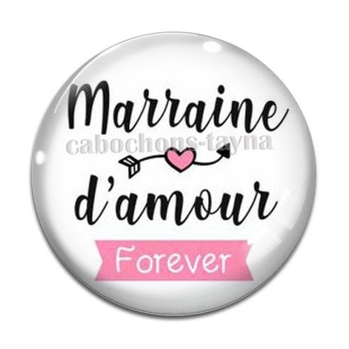 Cabochon marraine d'amour, cabochon résine, verre rond différente taille