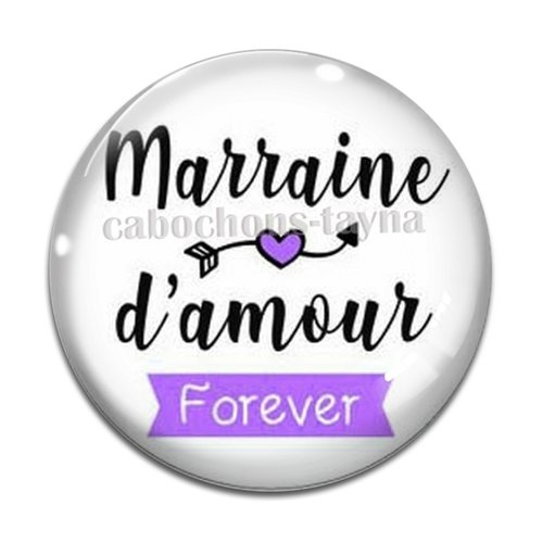 Cabochon marraine d'amour, cabochon résine, verre rond différente taille