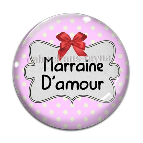 Cabochon marraine d'amour, cabochon résine, verre rond différente taille
