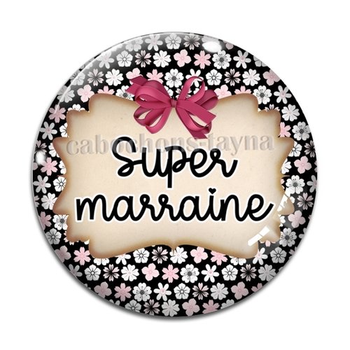 Cabochon super marraine, cabochon résine, verre rond différente taille