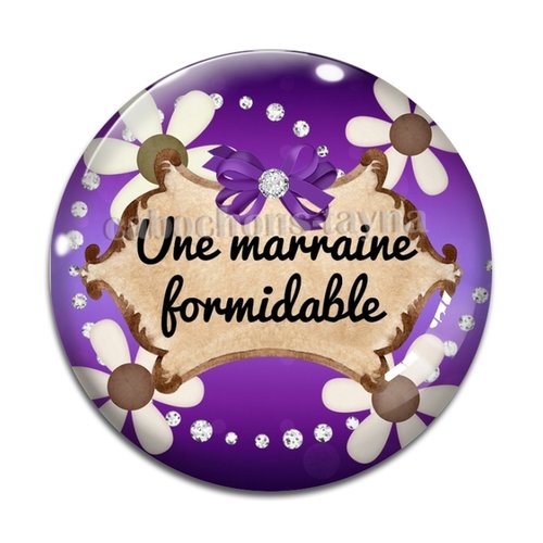 Cabochon marraine formidable, cabochon résine, verre rond différente taille