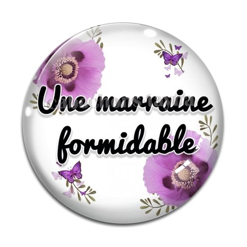Cabochon marraine formidable, cabochon résine, verre rond différente taille