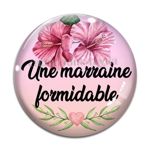 Cabochon marraine formidable, cabochon résine, verre rond différente taille
