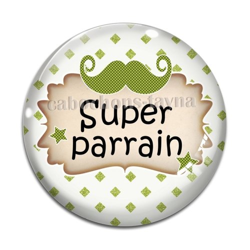 Cabochon super parrain, cabochon résine, verre rond différente taille