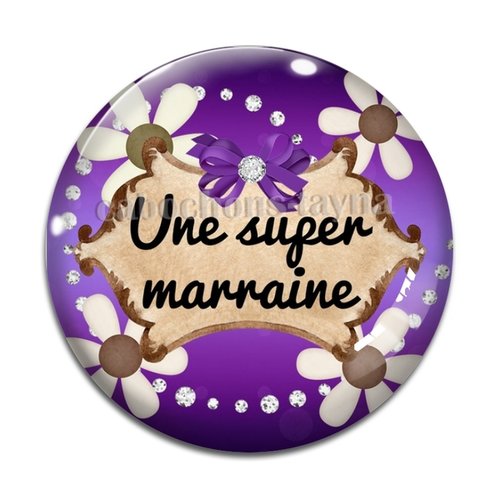 Cabochon super marraine, cabochon résine, verre rond différente taille