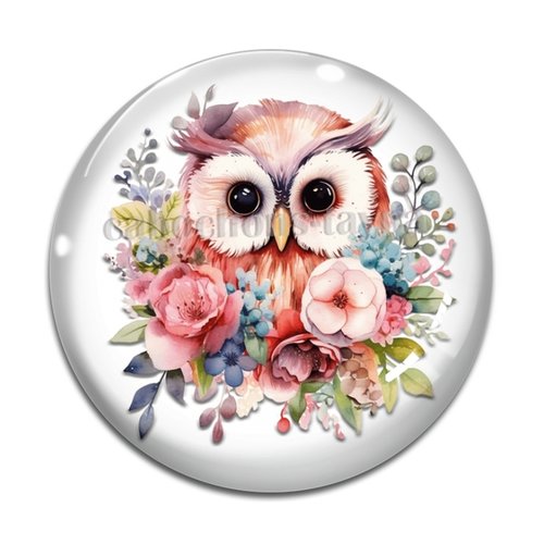Cabochon chouette, en résine ou en verre différente taille