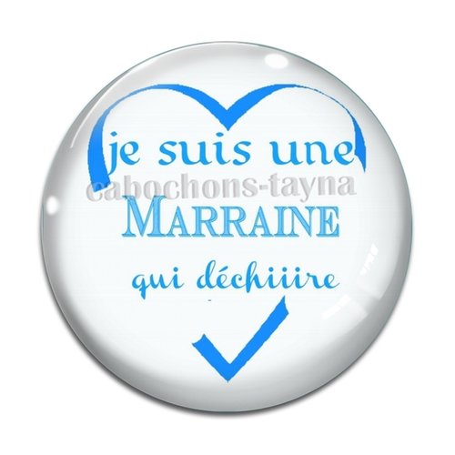 Cabochon marraine qui déchire, cabochon résine, verre rond différente taille