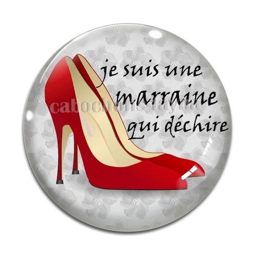 Cabochon marraine qui déchire, cabochon résine, verre rond différente taille