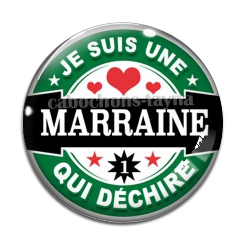 Cabochon marraine qui déchire, cabochon résine, verre rond différente taille