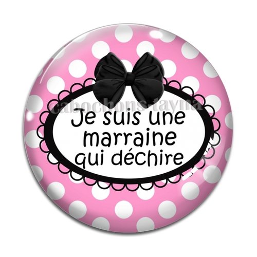 Cabochon marraine qui déchire, cabochon résine, verre rond différente taille