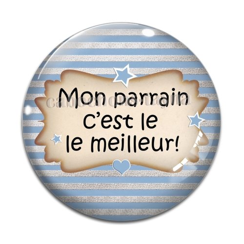Cabochon meilleur parrain, cabochon résine, verre rond différente taille