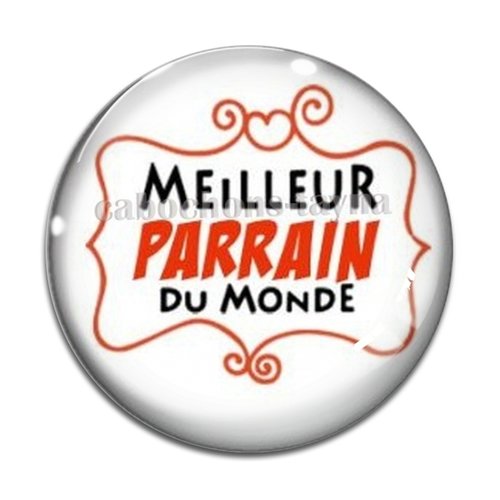 Cabochon meilleur parrain, cabochon résine, verre rond différente taille