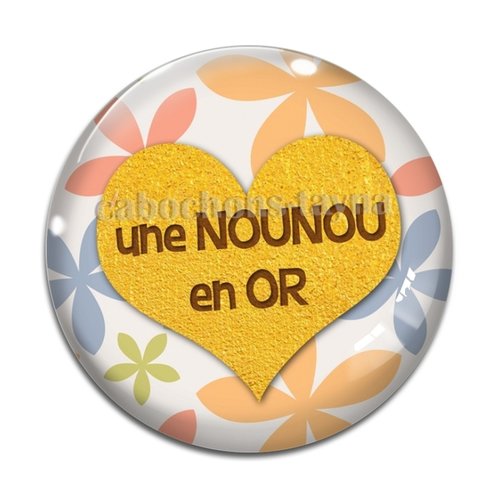 Cabochon nounou en or, cabochon résine, verre rond différente taille