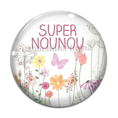 Cabochon super nounou, cabochon résine, verre rond différente taille