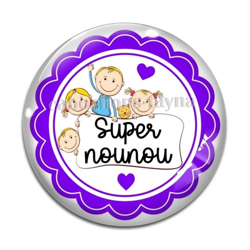 Cabochon super nounou, cabochon résine, verre rond différente taille