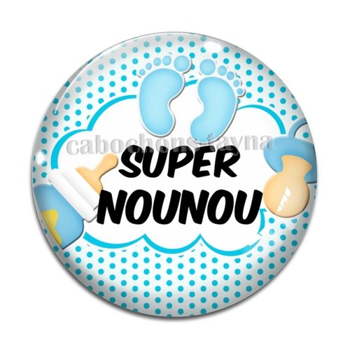 Cabochon super nounou, cabochon résine, verre rond différente taille