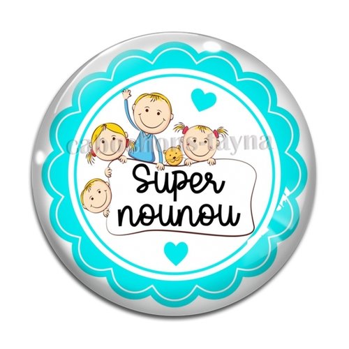 Cabochon super nounou, cabochon résine, verre rond différente taille