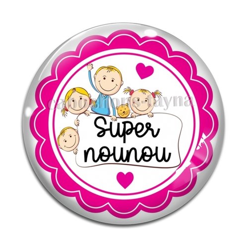 Cabochon super nounou, cabochon résine, verre rond différente taille