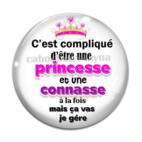 Cabochon princesse et connasse, en résine ou en verre différente taille