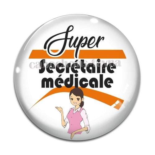 Cabochon super secrétaire médicale, cabochon résine, verre rond différente taille