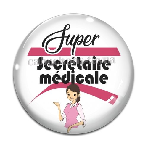 Cabochon super secrétaire médicale, cabochon résine, verre rond différente taille