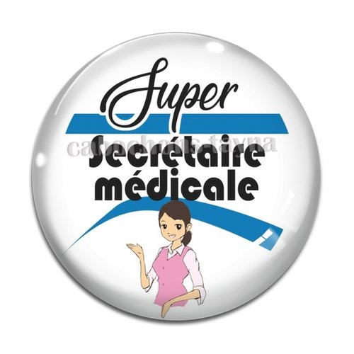 Cabochon super secrétaire médicale, cabochon résine, verre rond différente taille