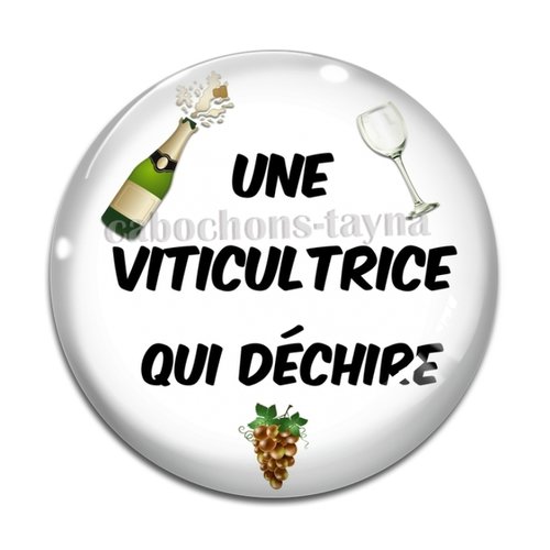 Cabochon viticultrice, cabochon résine, verre rond différente taille