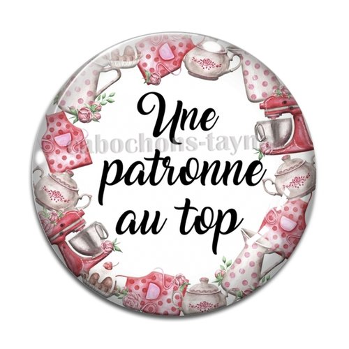 Cabochon patronne au top, cabochon résine, verre rond différente taille