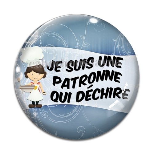 Cabochon patronne qui déchire, cabochon résine, verre rond différente taille