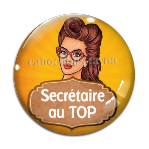 Cabochon secrétaire au top, cabochon résine, verre rond différente taille