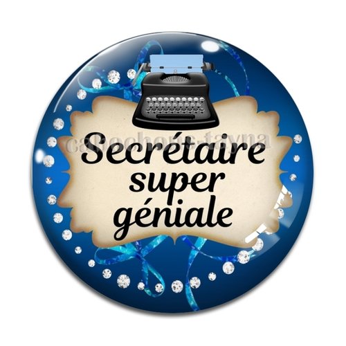 Cabochon secrétaire super géniale, cabochon résine, verre rond différente taille