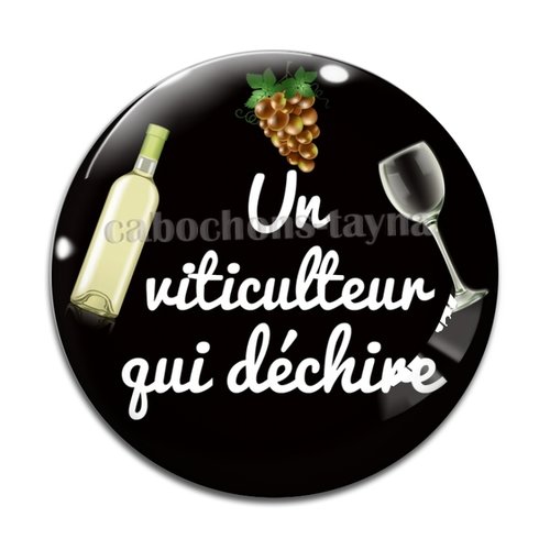 Cabochon un viticulteur qui déchire, cabochon résine, verre rond différente taille
