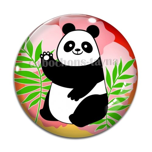 Cabochon panda, cabochon résine, verre rond différente taille